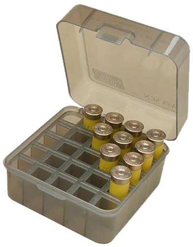 MTM Case Gard S25D 12/16/20 Gauge 25 Round Dual Gauge Shotshell Case, Clear Smoke - S25D-41 - Mtm Case Gard