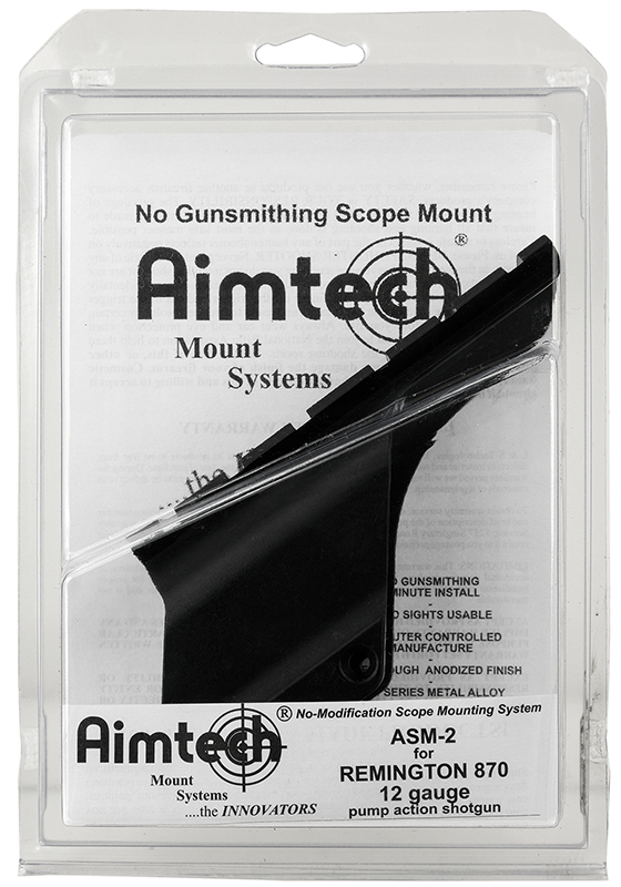Aimtech Remington 870 12 Gauge Metal 1-Piece Dovetail Saddle Mount, Satin Black - ASM2 - Aimtech