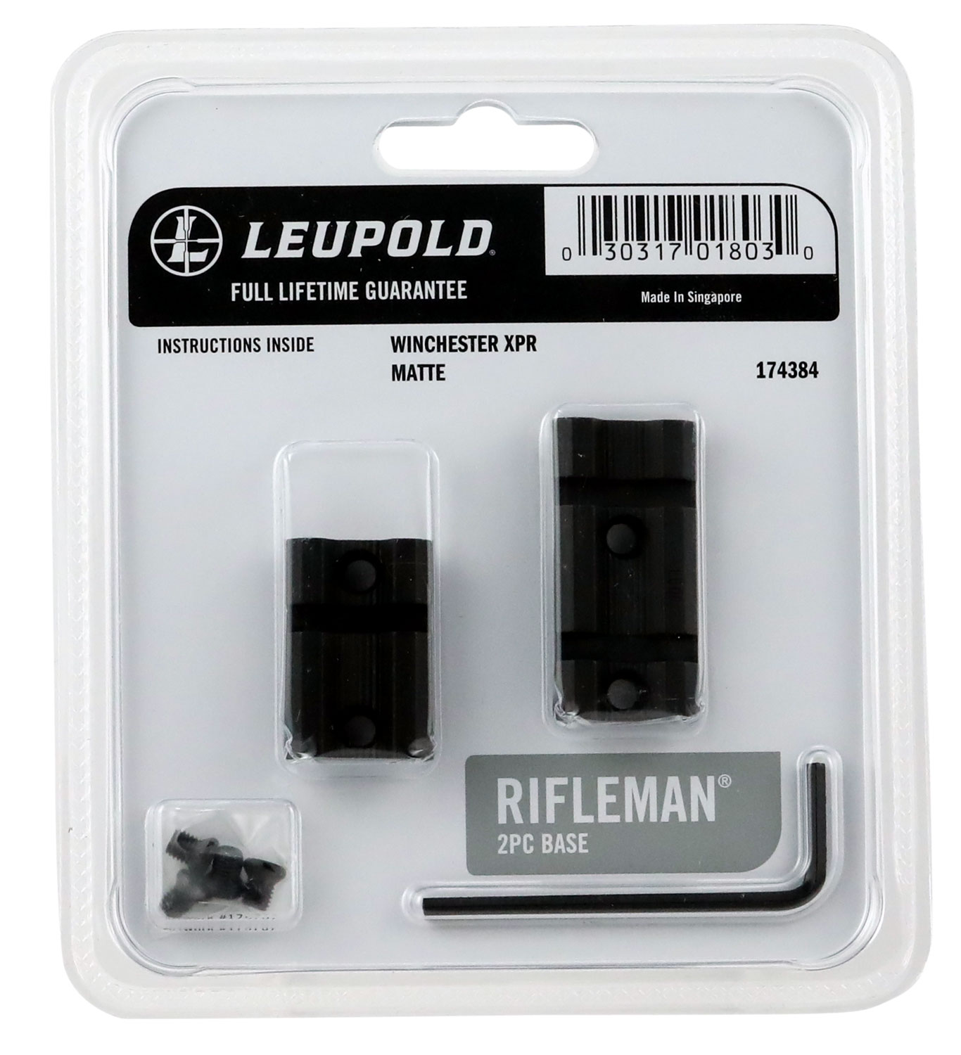 Leupold & Stevens Rifleman Winchester XPR Aluminum 2-Piece Scope Base, Matte Black - 174384 - Leupold