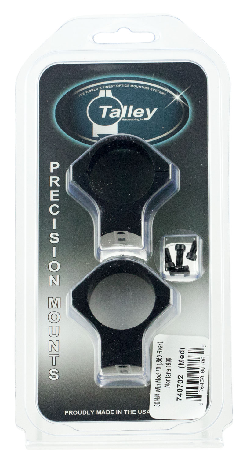 Talley Winchester 70 30mm Medium 7075 T6 Aluminum 1-Piece Standard Scope Mount, Matte Black - 740702 - Talley