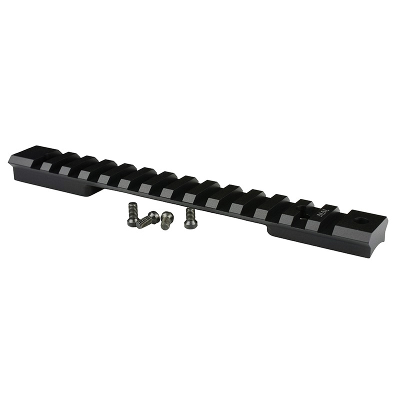 Warne Scope Mounts Mountain Tech Remington Police and XCR Long Action 7075 T6 Aluminum 1-Piece Scope Mount Rail, Hardcoat Anodized Black - 7672M