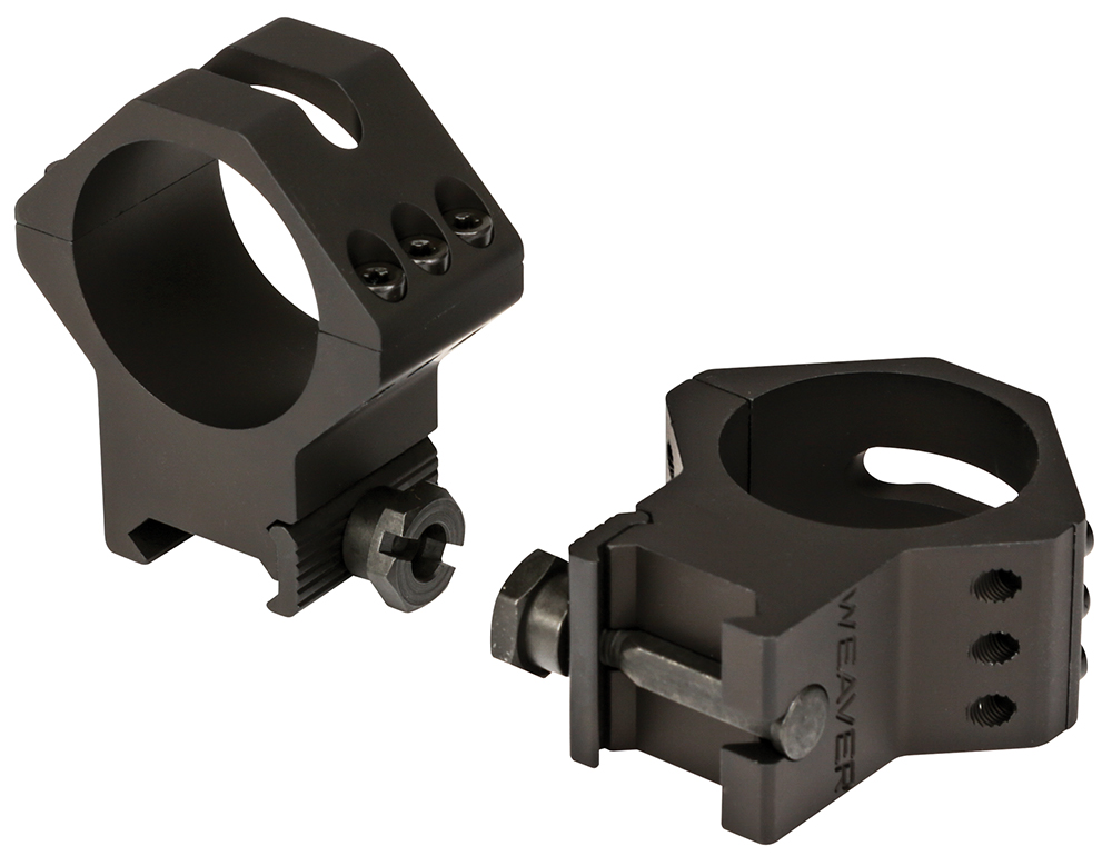 Weaver Tactical Precision 34mm High 7075 T6 Aluminum 2-Piece 6-Hole Quick Detach Picatinny Ring, Anodized Black - 99684 - Weaver
