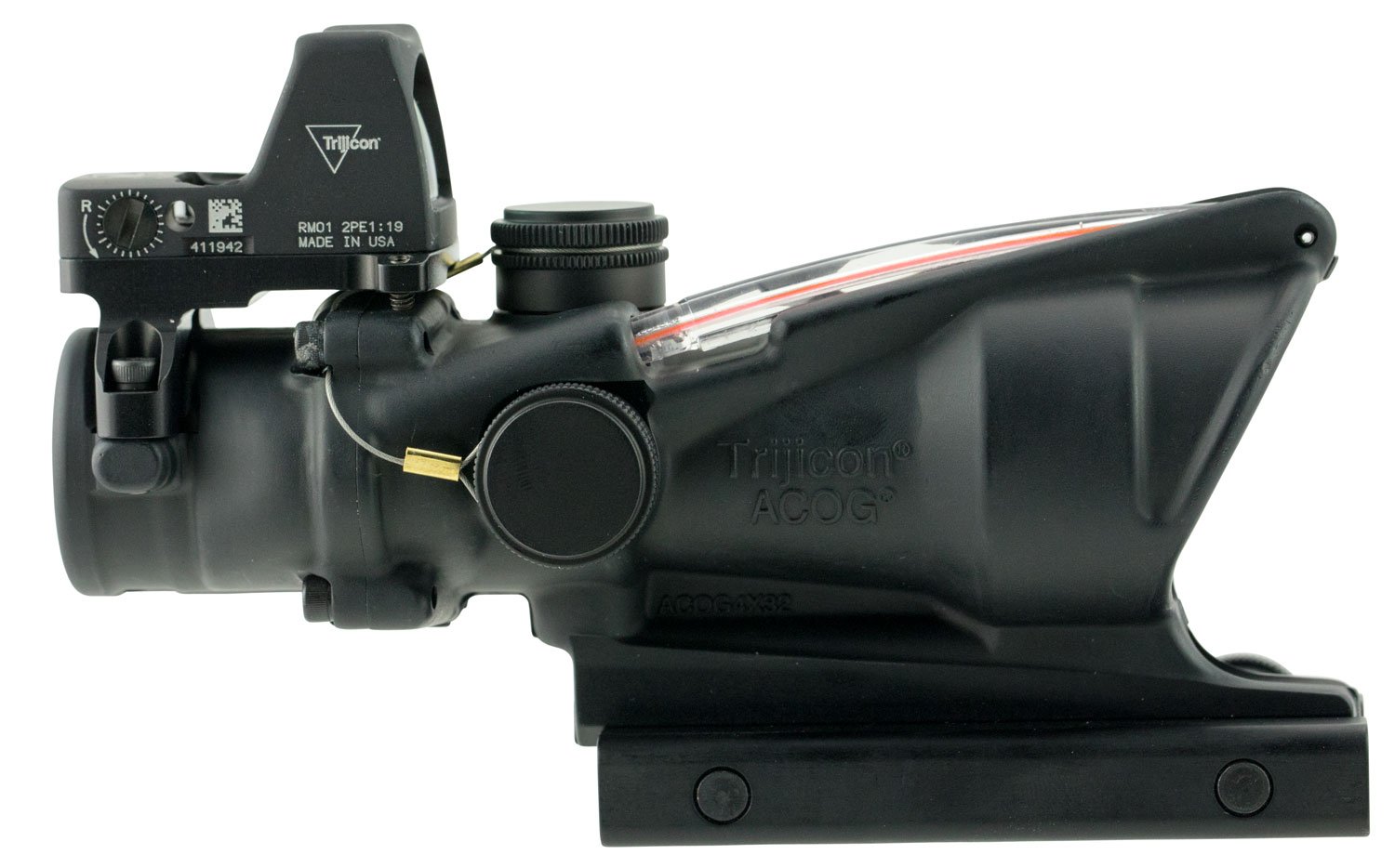 Trijicon ACOG 4x32mm Dual Illuminated Chevron .223 BDC Ballistic Red Rifle Scope w/ RMR - 100549 - Trijicon