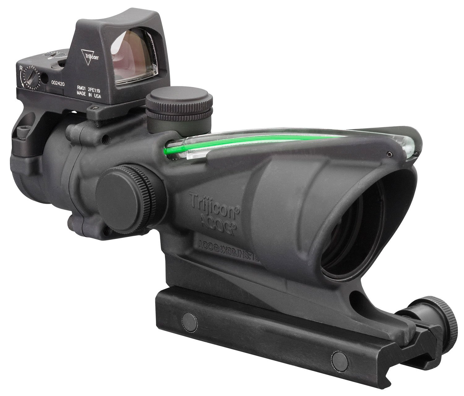 Trijicon ACOG 4x32mm Dual Illuminated Crosshair .223 BDC Ballistic Green Rifle Scope w/ RMR - 100552 - Trijicon