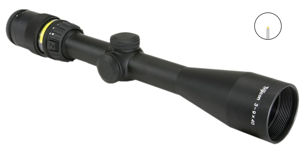 Trijicon AccuPoint 3-9x40mm Illuminated Amber Triangle Post (SFP) Rifle Scope - 200000 - Trijicon