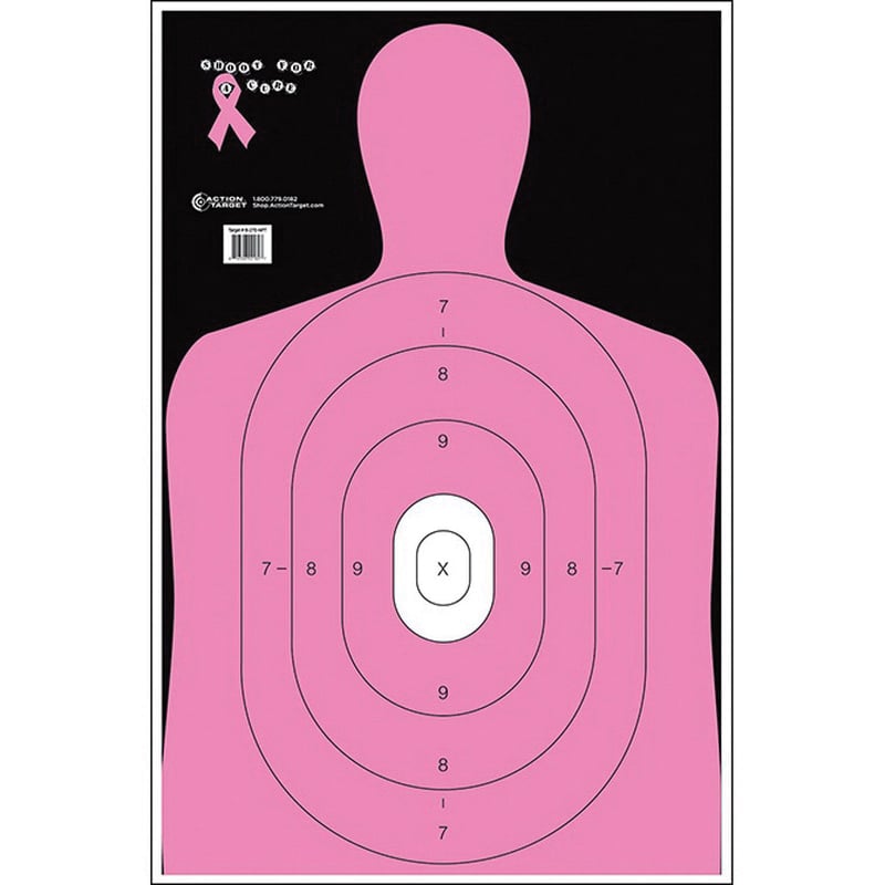 Action Target Law Enforcement 23" x 35" Silhouette B-27E Breast Cancer Target, Pink, 100/box - B-27E-NPT100 - Action Target