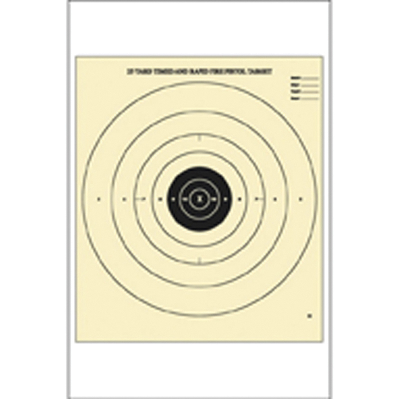 Action Target Law Enforcement 21" x 24" B-8 Bullseye Timed and Rapid Fire Target, Yellow/Black, 100/box - B-8-100