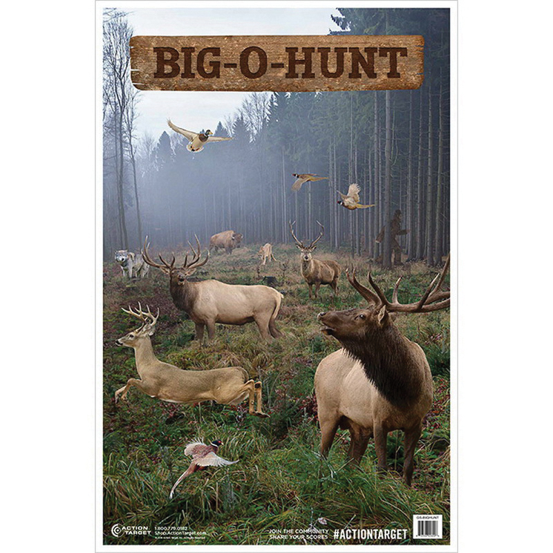 Action Target 23" x 35" Big-O-Hunt Target, Multi-Color, 100/box - GS-BIGHUNT-100 - Action Target