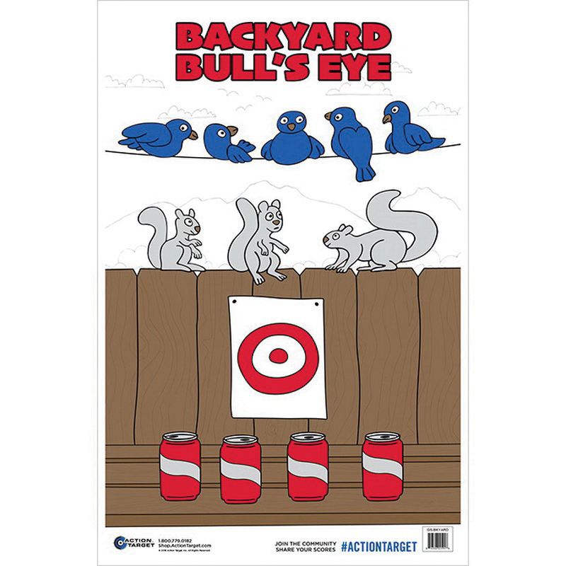 Action Target 23" x 35" Back Yard Bullseye Target, Multi-Color, 100/box - GS-BKYARD-100 - Action Target