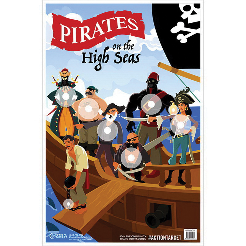 Action Target 23" x 35" Pirates/Sailor High Seas Target, Multi-Color, 100/box - GS-PIRATES-100 - Action Target