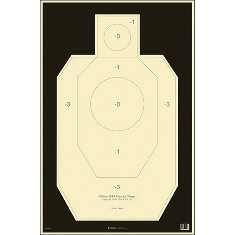 Action Target Law Enforcement 23" x 35" Silhouette Official IDPA Paper Practice Target, Tan/Black, 100/box - IDPA-P-100 - Action Target
