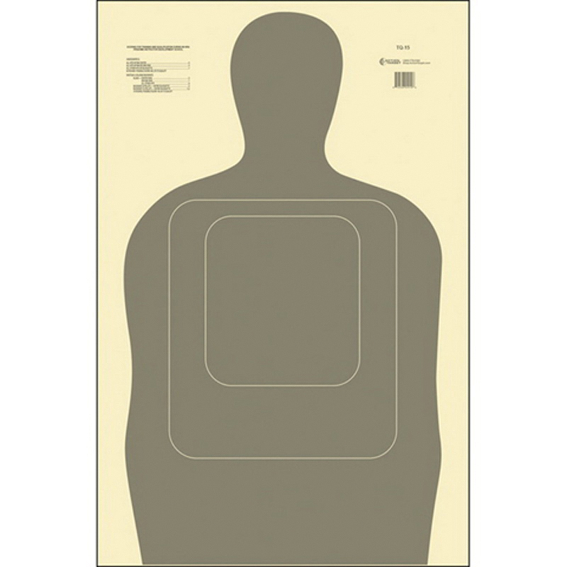 Action Target Law Enforcement 24" x 45" Silhouette Standard TQ-15 Target, Gray, 100/box - TQ-15-GRAY-100 - Action Target