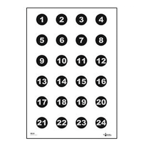 Action Target Law Enforcement 23" x 35" Military 3" Numbered Circles Command Training Target, Black/White Target, 100/box - VB-24-100