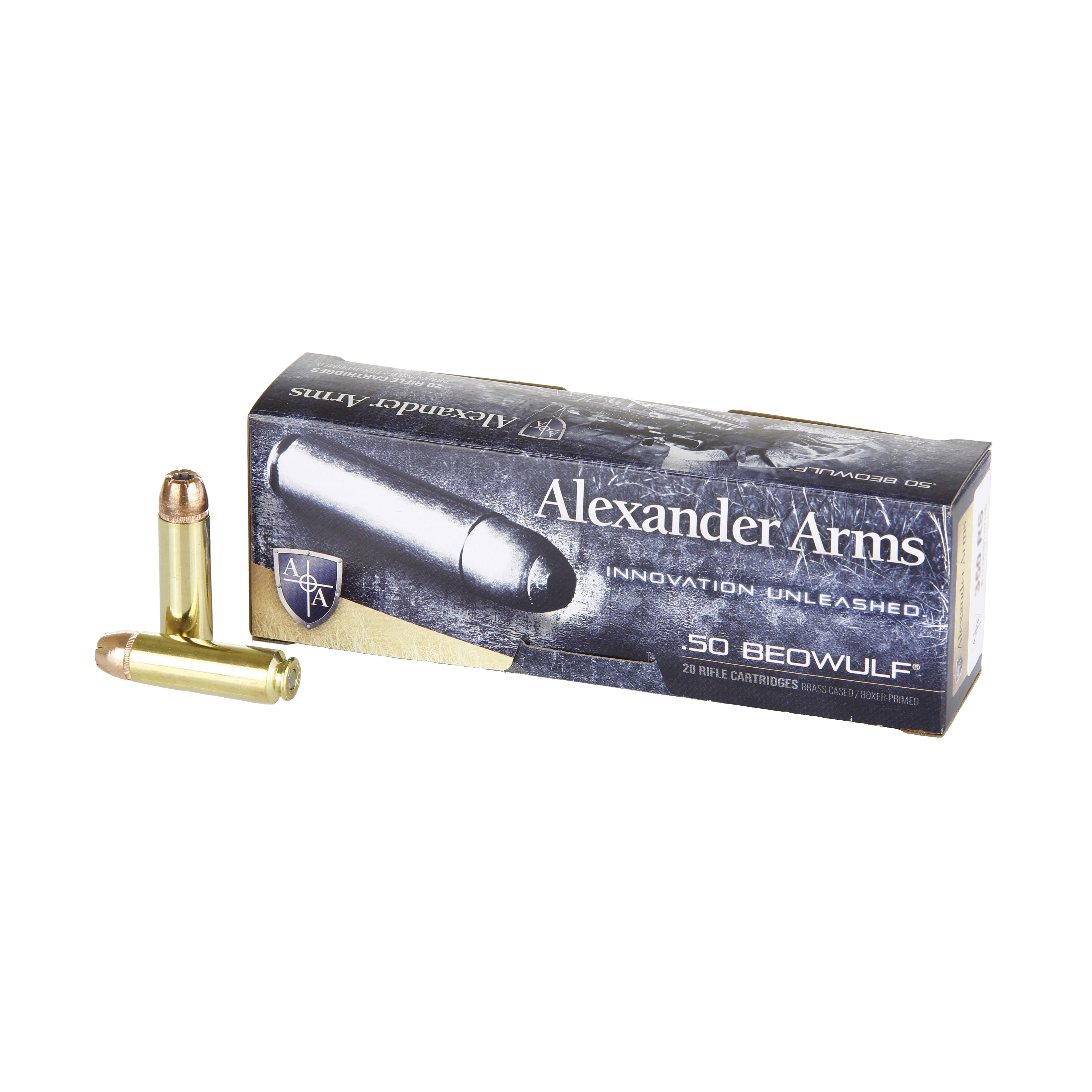 Alexander Arms Hornady XTP 350 gr HP .50 Beowulf Ammo, 20/box - A-B350XTPBOX - Alexander Arms