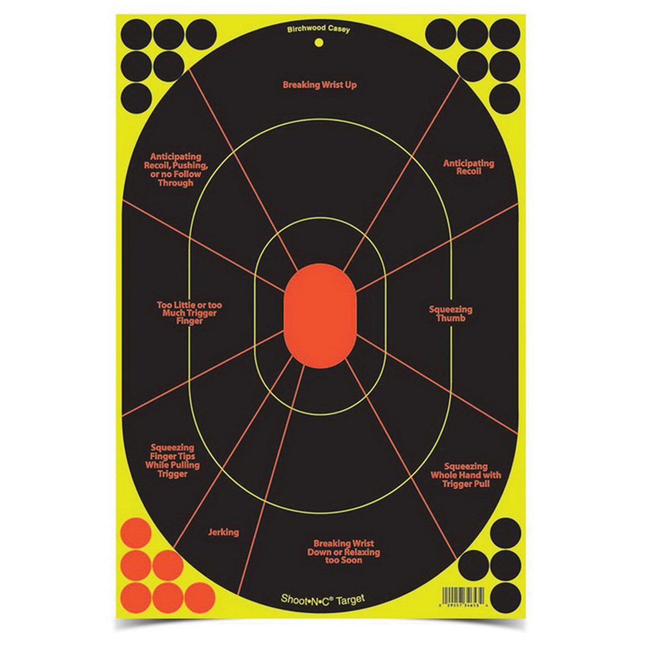 Birchwood Casey Shoot-N-C 12" x 18" Self-Adhesive Oval Trainer Target, Black, 100/pack - 34653 - Birchwood Casey