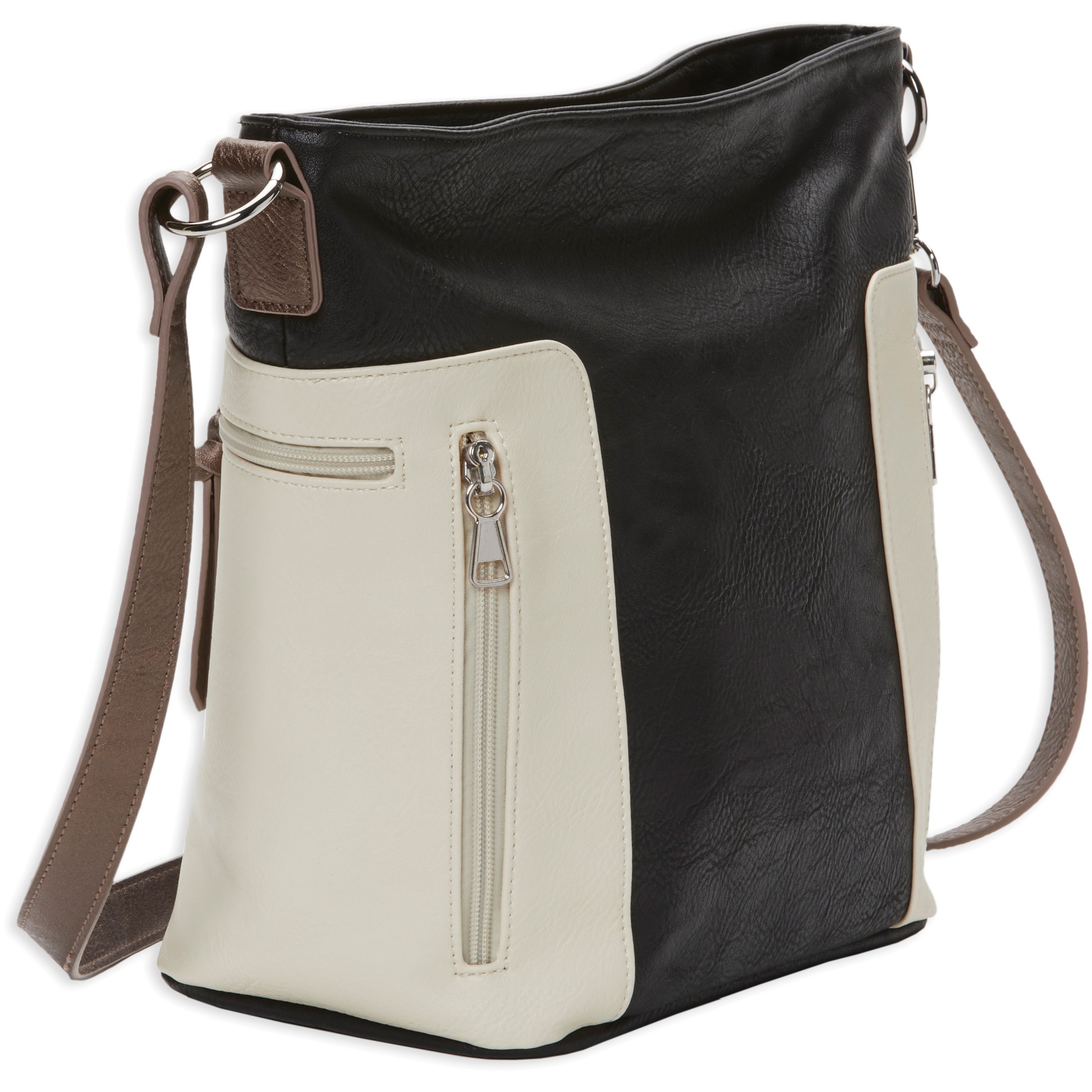 Bulldog Cases Convertible Hobo/Crossbody Style Purse w/ Holster, Black/Tan - BDP-070 - Bulldog