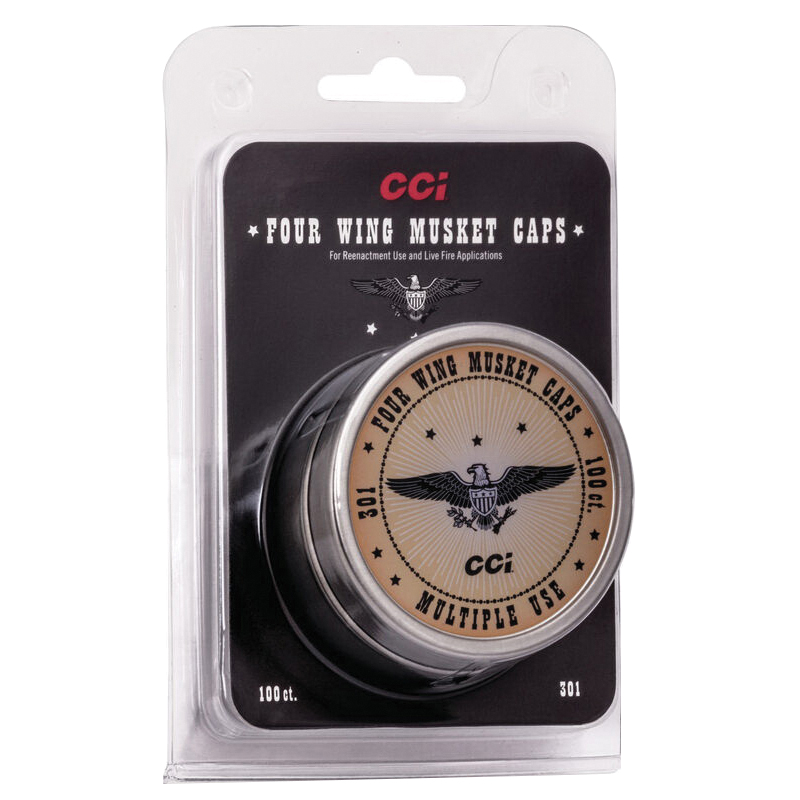 CCI Brass 4-Wing Muzzleloader Musket Cap, 1000/box - 0301 - Cci