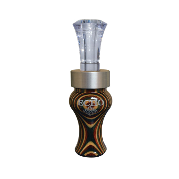 Echo Calls Diamondwood and Wood Double Reed Duck Call, Brown - 90016 - Echo Calls