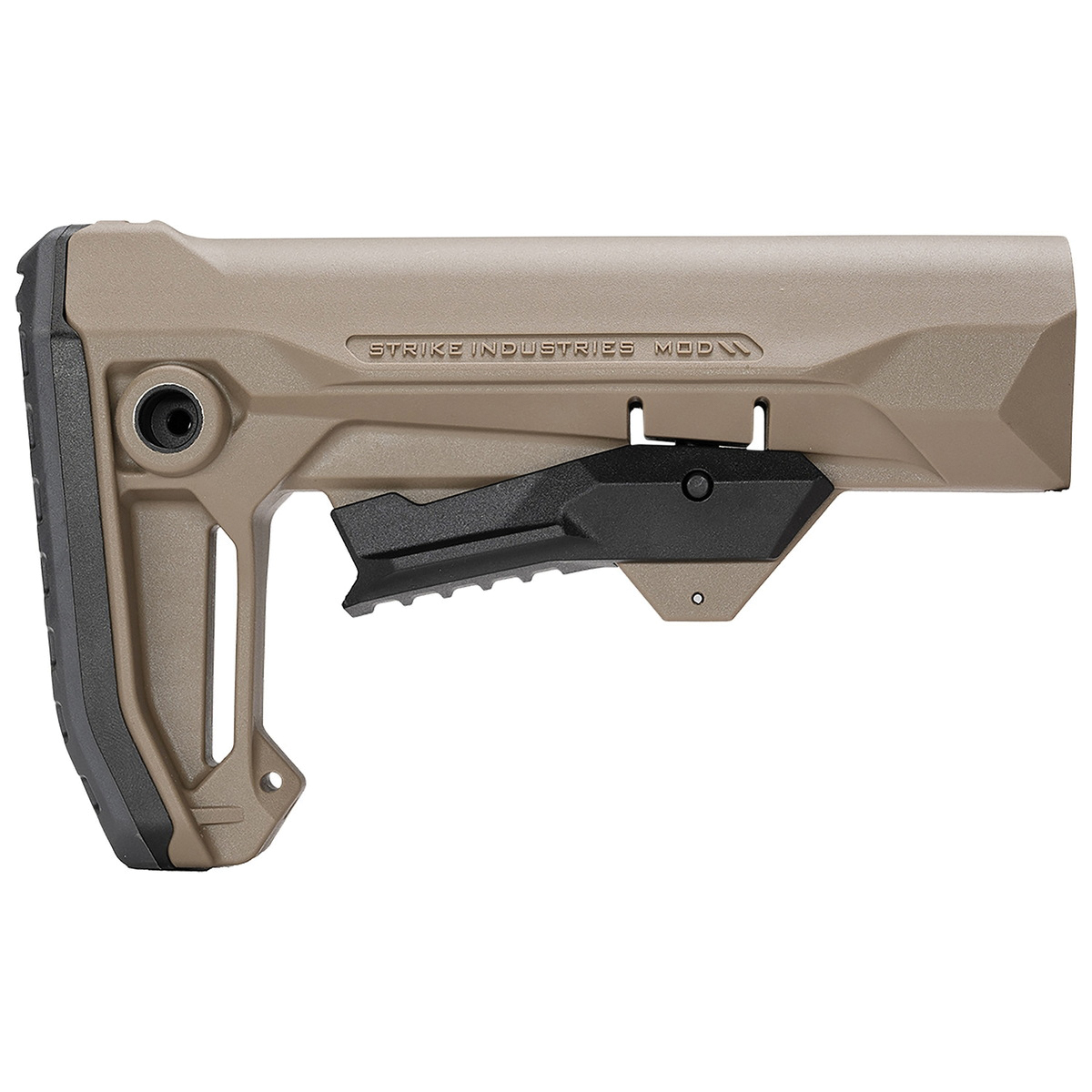 Strike Industries Mod 2 Rifle Stock Flat Dark Earth - Versatile and Durable Stock for Tactical and Precision Applications - SI-STRIKE-ES-MOD2-FDE - Strike Industries