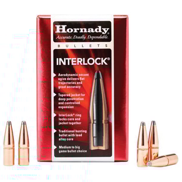 Hornady InterLock .30 220 gr RN Rifle Bullet, 100/box - 3090 - Hornady
