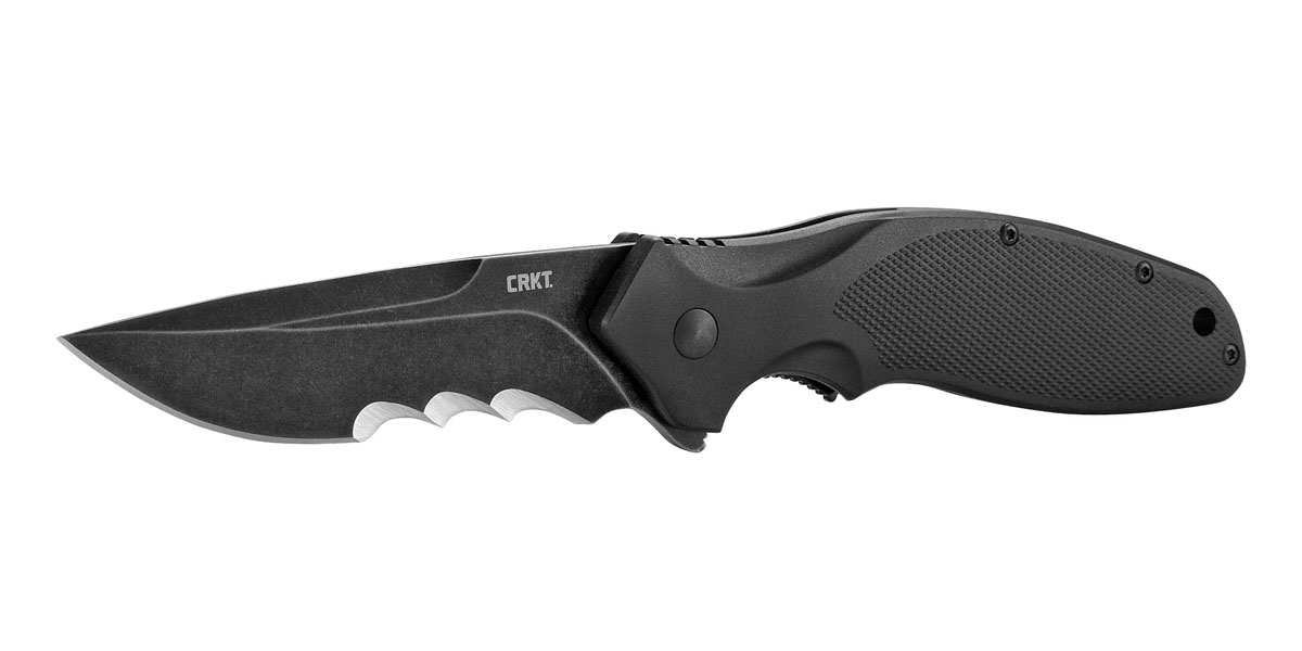 CRKT Shenanigan Assisted Folding Knife w/ Veff Serrations, Black - K800KKP - Crkt
