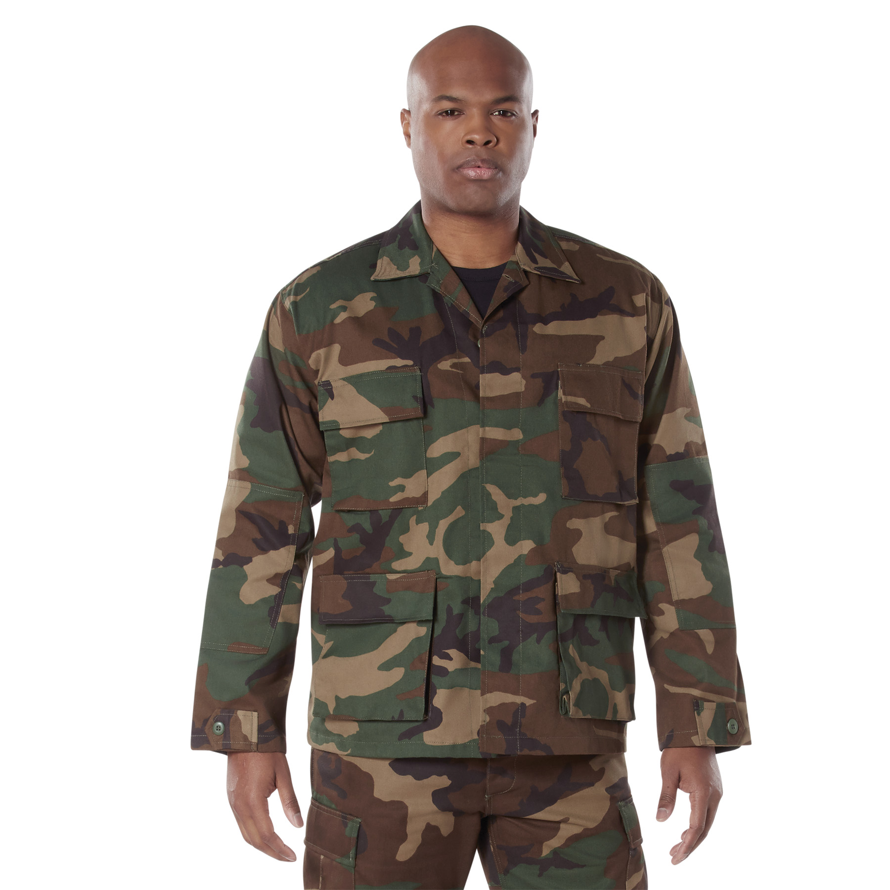Rothco Rothco Twill Bdu Shirt - Woodland Camo, Large