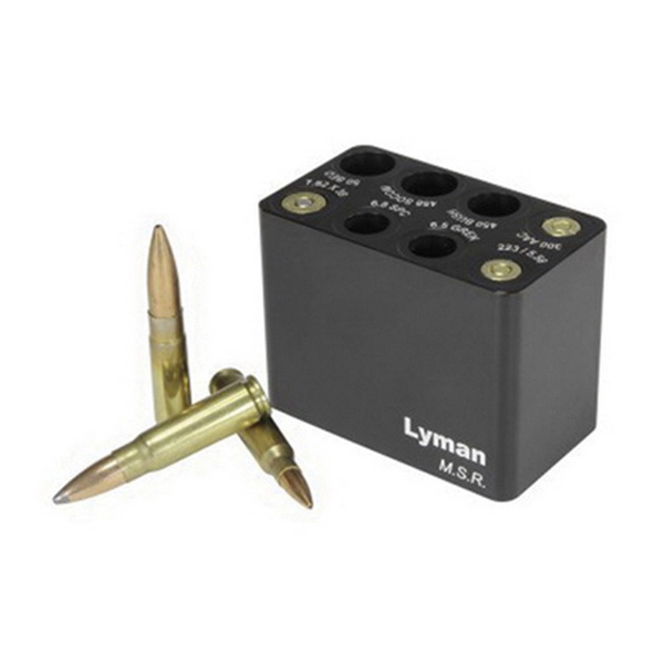 Lyman MSR 6061 T6 Aluminum Ammo Checker Block, Anodized Black - 7833003 - Lyman