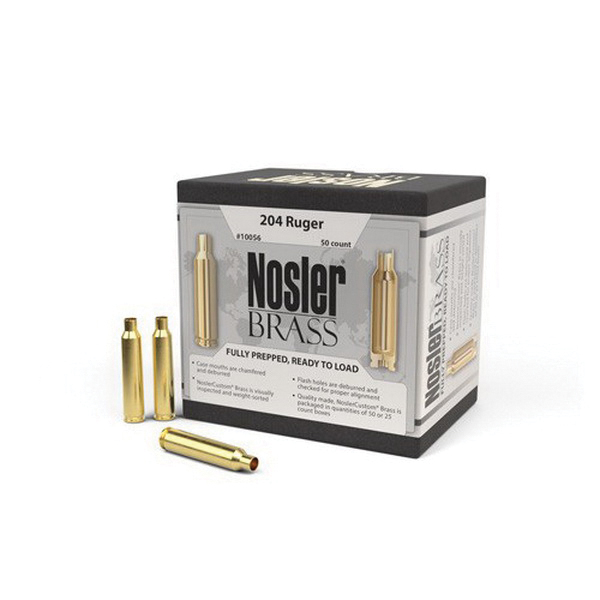Nosler .204 Ruger Brass Full Length Cartridge Case, 50/box - 10056 - Nosler