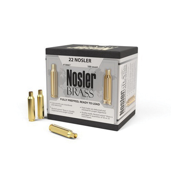Nosler .22 Nosler Brass Full Length Cartridge Case, 100/box - 10067 - Nosler