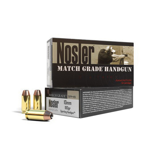 Nosler Match Grade 180 gr JHP 10mm Ammo, 50/box - 51412 - Nosler