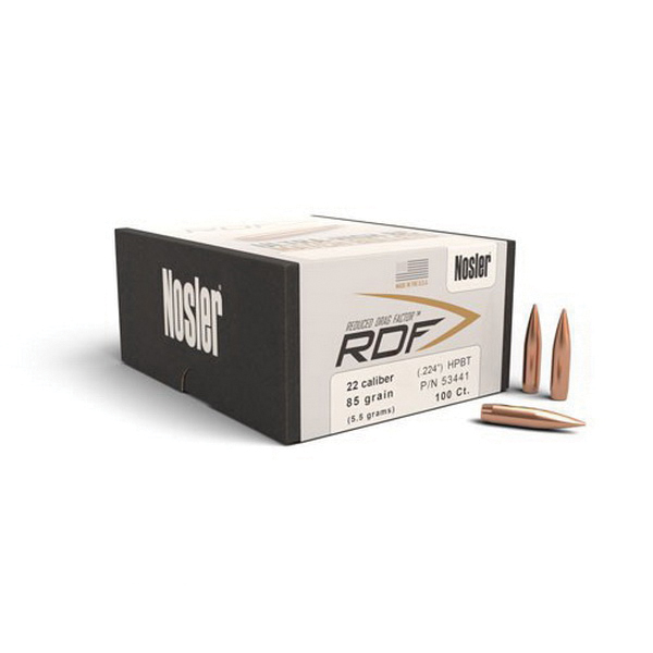Nosler RDF .22 85 gr HPBT Rifle Bullet, 100/box - 53441 - Nosler