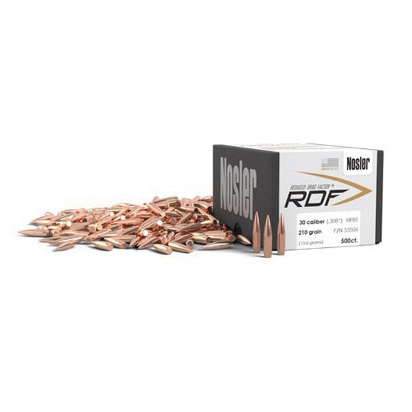 Nosler RDF .30 210 gr HPBT Rifle Bullet, 500/box - 53506 - Nosler