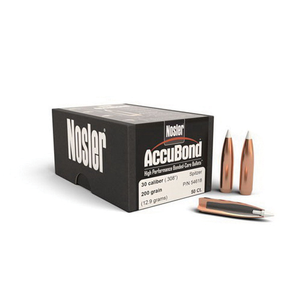 Nosler AccuBond .30 200 gr SBT Rifle Bullet, 50/box - 54618 - Nosler