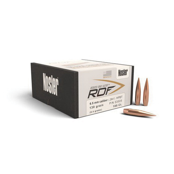 Nosler RDF 6.5mm 130 gr HPBT Rifle Bullet, 500/box - 54722 - Nosler