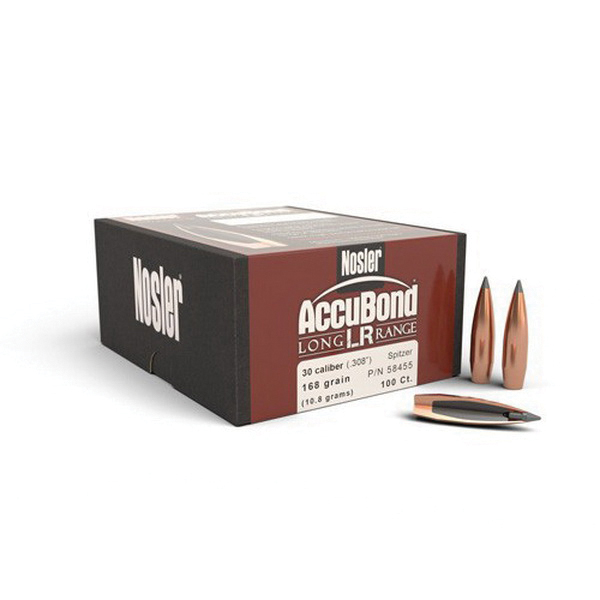 Nosler AccuBond Long Range .30 168 gr SBT Rifle Bullet, 100/box - 58455 - Nosler