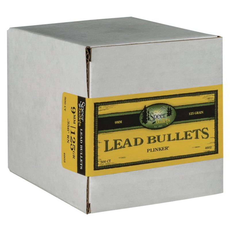 Speer 9mm 125 gr LRN Handgun Bullet, 500/box - 4602 - Speer