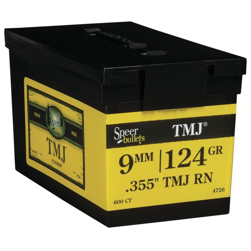 Speer TMJ 9mm 124 gr Handgun Bullet, 600/box - 4726 - Speer