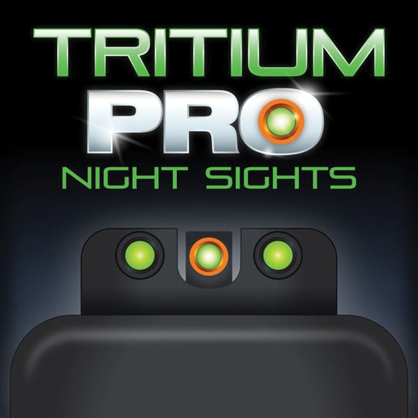 TruGlo Tritium Pro Night Sight Set for S&W Shield EZ 380 Pistol, Green with Orange Outline Front/Green with Black Rear - TG231MP3C - Truglo