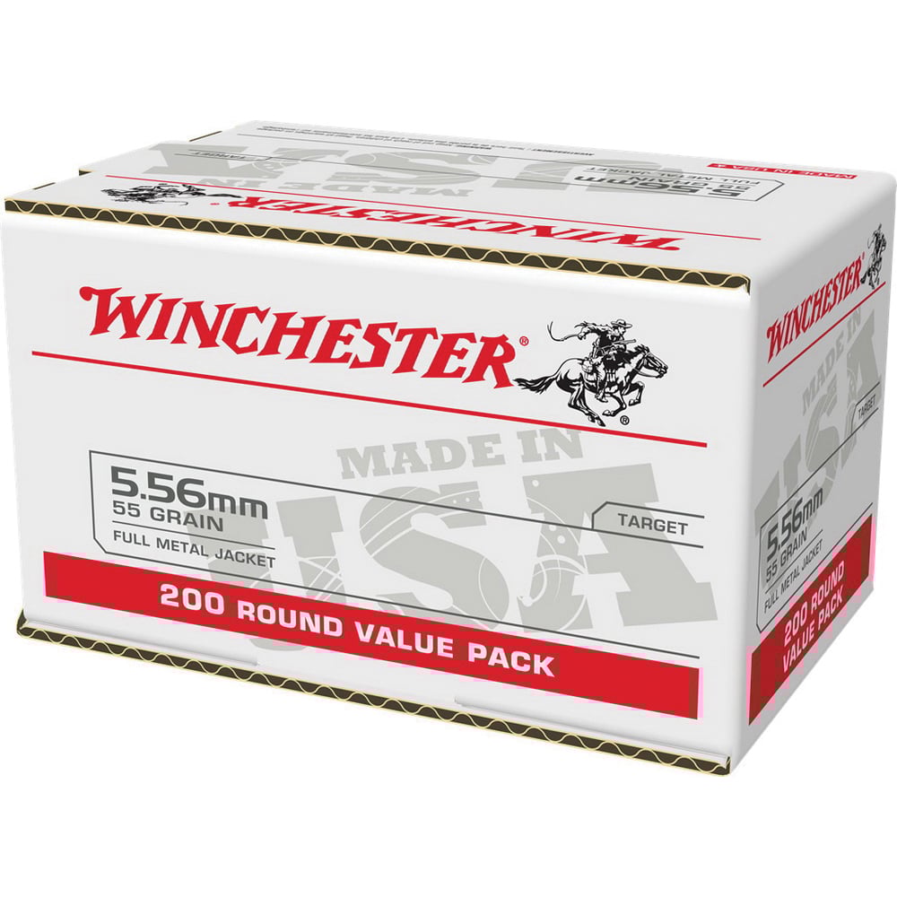 Winchester USA 5.56 Bulk Ammo 55 Grain FMJ 200rds - WM193200 - Winchester