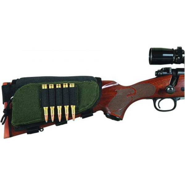 Allen 5 Cartridge Adjustable Buttstock Cartridge Holder, Green/Black - 20550 - Allen
