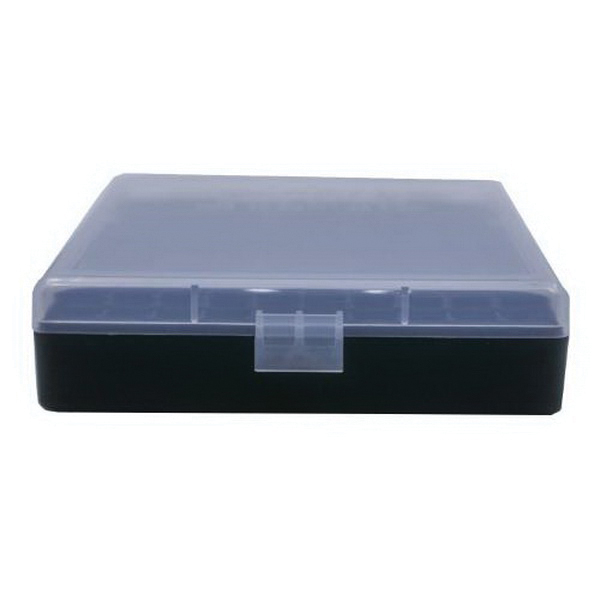 Berrys Bullets 008 .40 S&W/.45 ACP/10mm 100 Round Flip-Top Ammo Box, Clear/Black - 16678 - Berrys Bullets