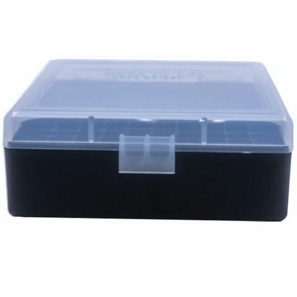 Berrys Bullets 003 .38 Spl/357 Mag 100 Round Flip-Top Ammo Box, Clear/Black - 15382 - Berrys Bullets