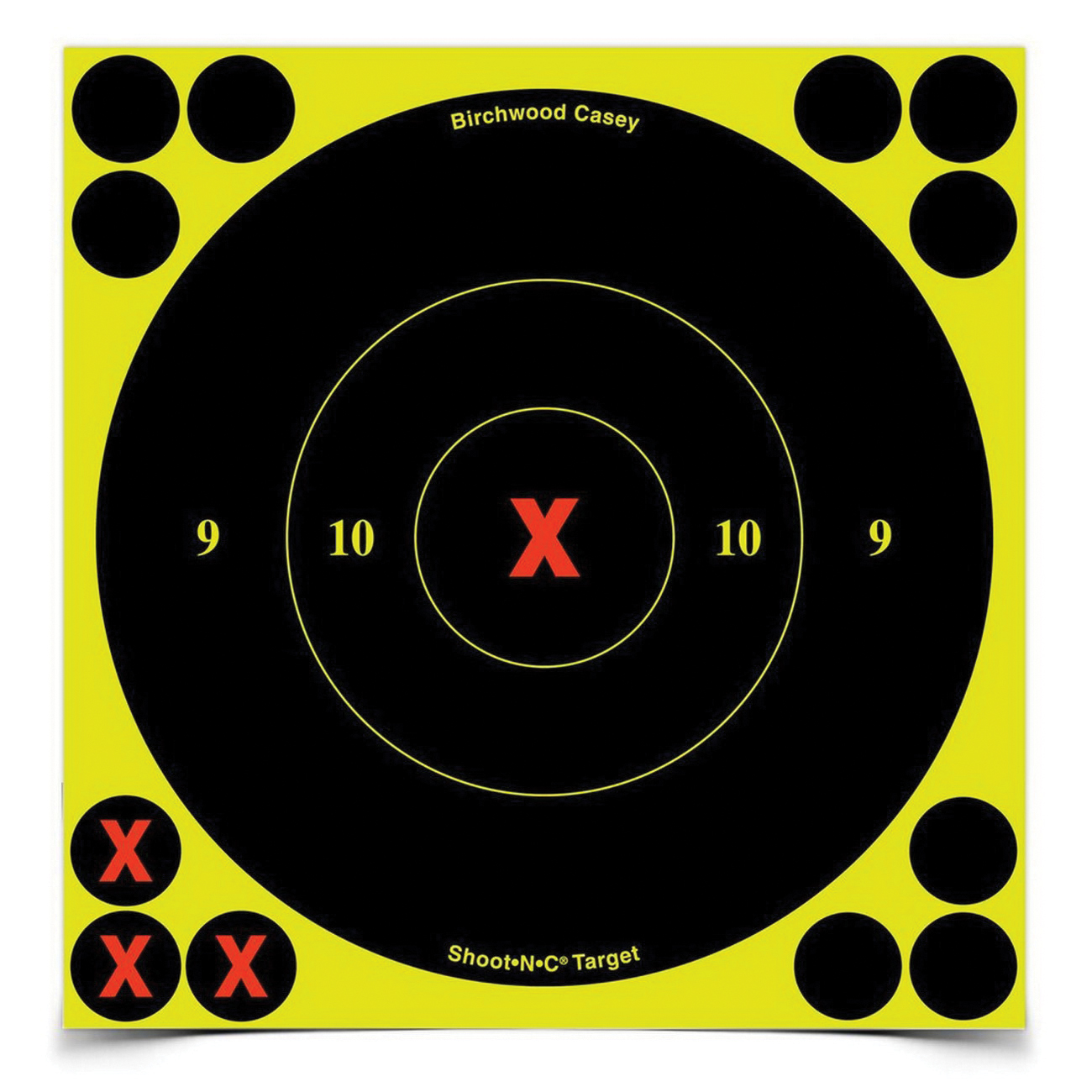 Birchwood Casey Shoot-N-C 6" Self-Adhesive X-Bullseye Target, Black, 60/pack - 34560