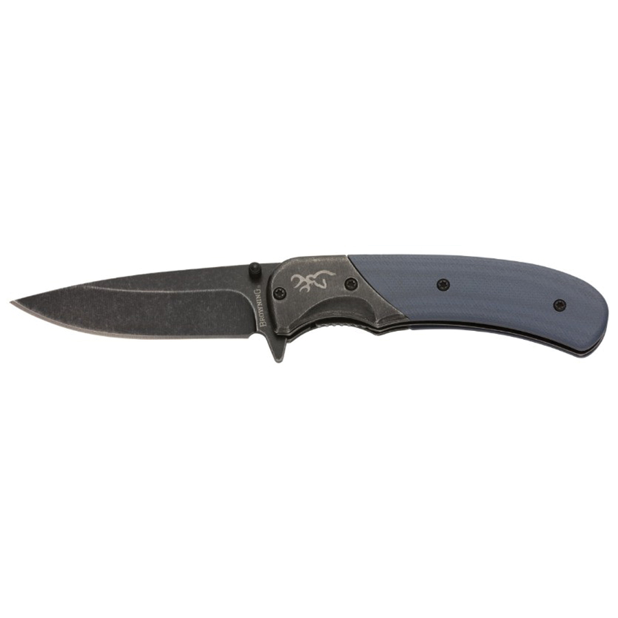 Browning The Range Folder Drop Point Folding Knife, 2.75", Blue/Black - 3220365 - Browning