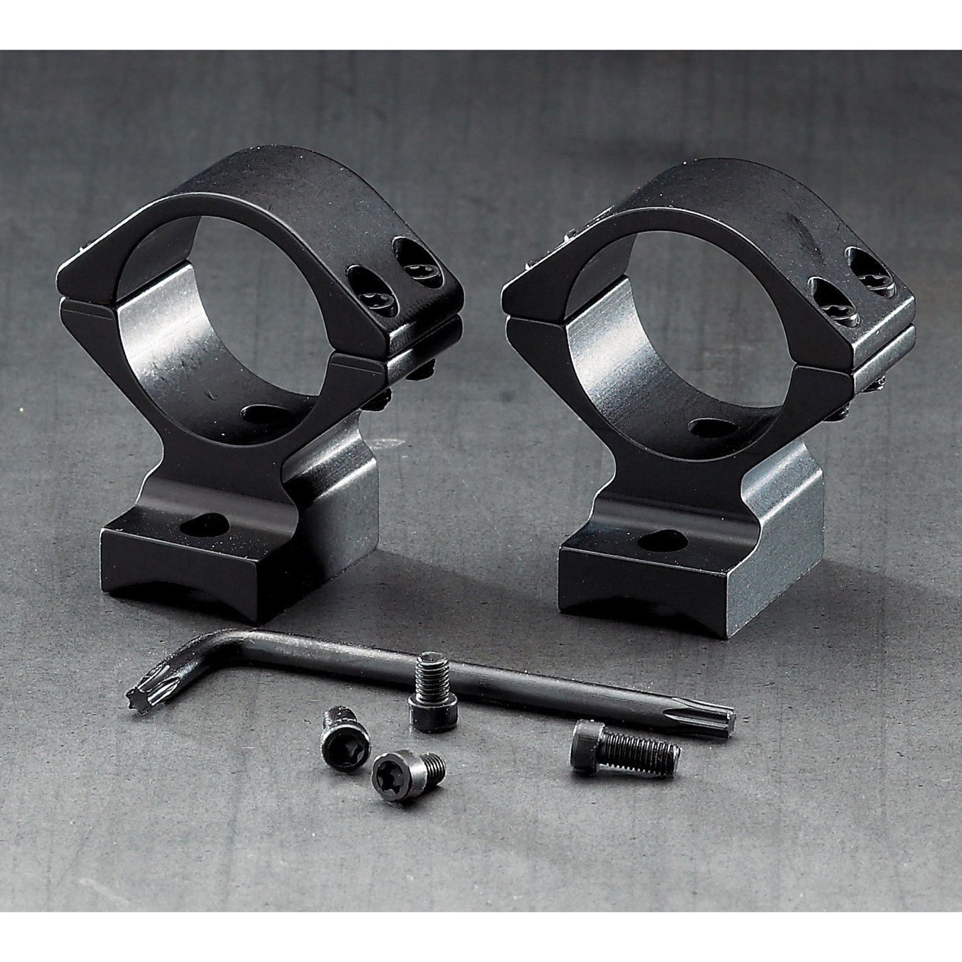 Browning 30mm Aluminum Alloy 2-Piece Integrated Scope Ring, Matte Black - 12671 - Browning