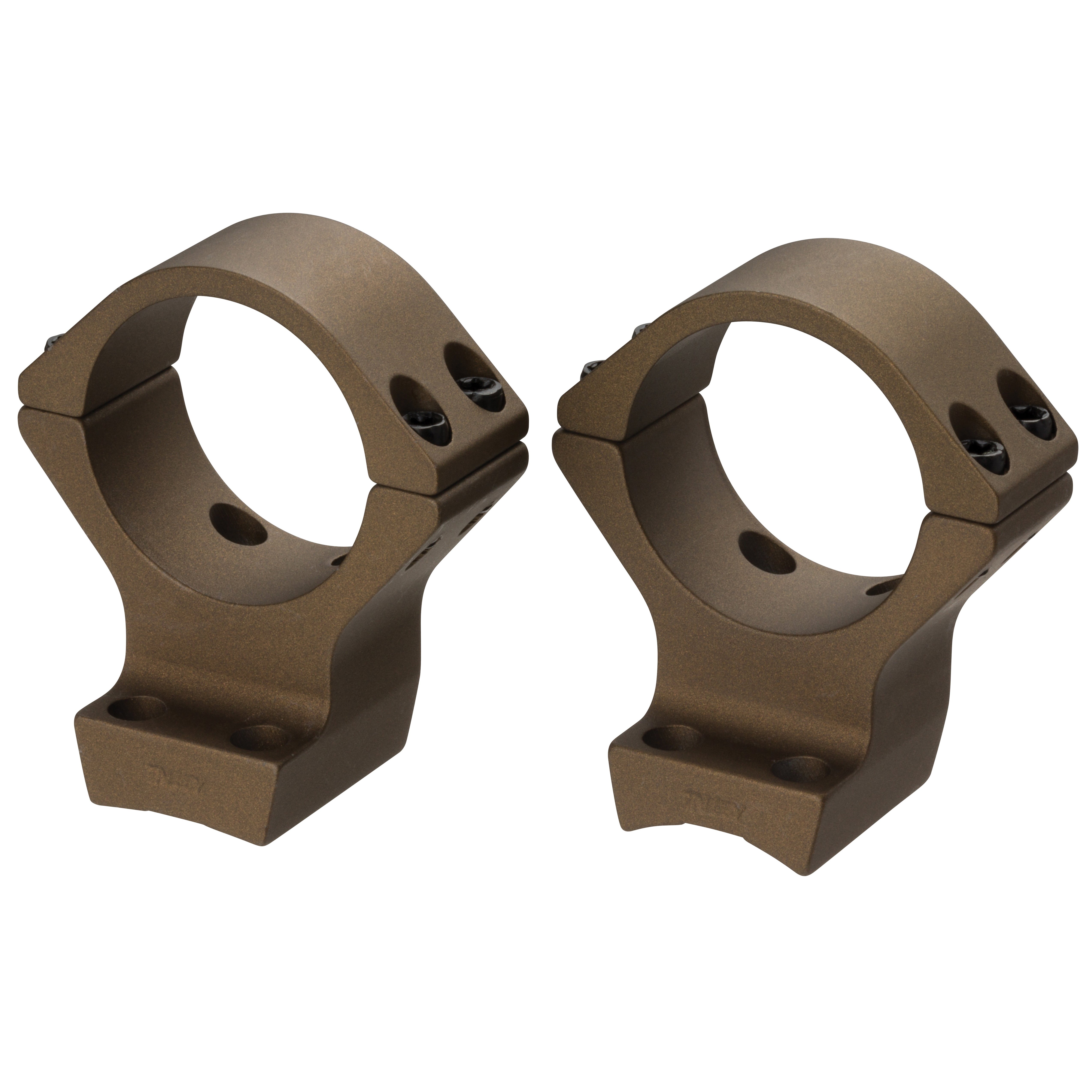 Browning 34mm Intermediate Aluminum Alloy Lightweight 2-Piece Integrated Scope Ring, Burnt Bronze Cerakote - 12541 - Browning