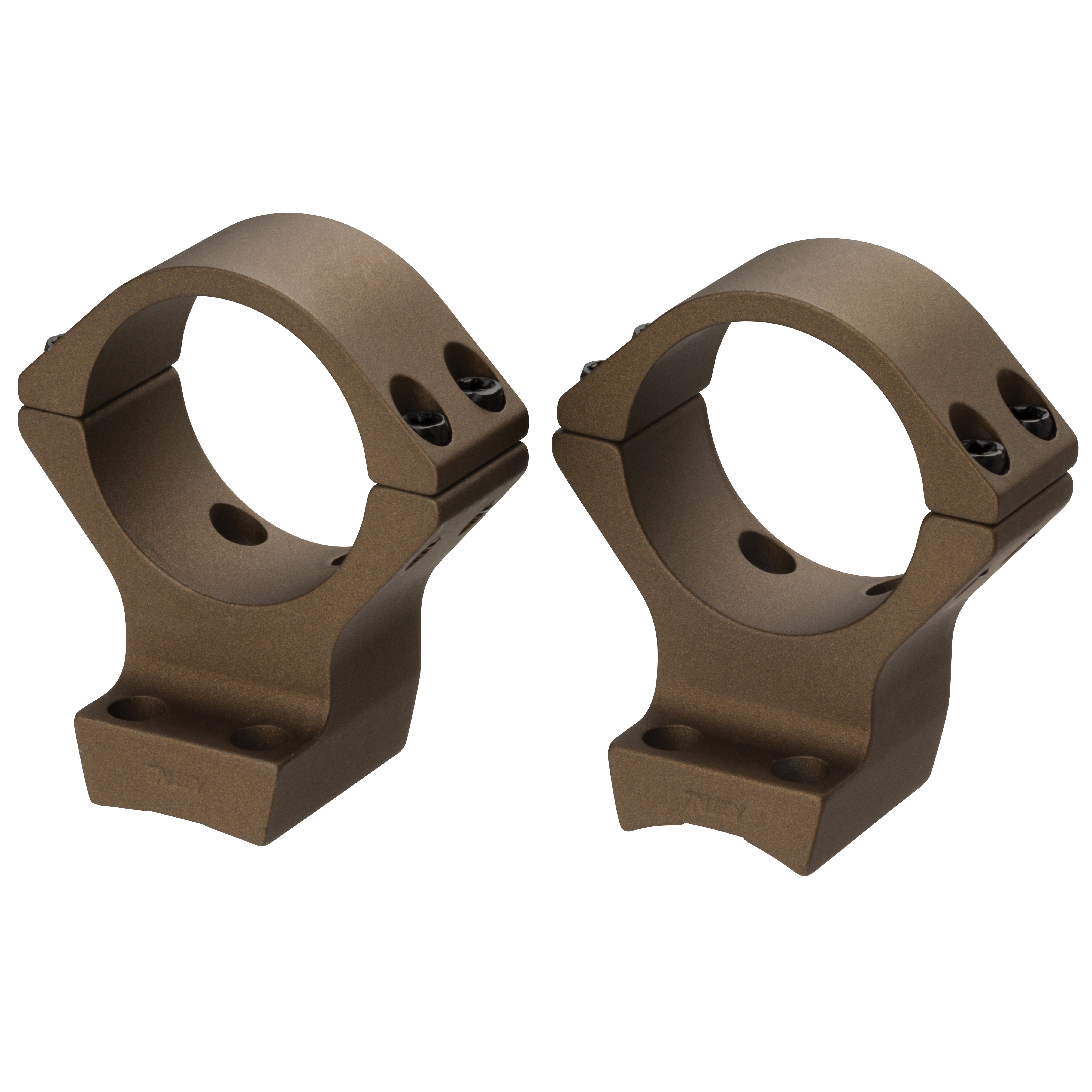 Browning 1" High Aluminum Alloy Lightweight 2-Piece Integrated Scope Ring, Burnt Bronze Cerakote - 12533 - Browning