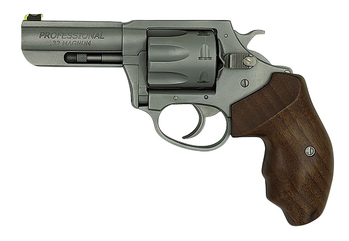 Charter Arms Professional IV 3" 7rd 32 H&R Mag Revolver, Stainless Steel w/ Wood Grip - 73230 - Charter Arms