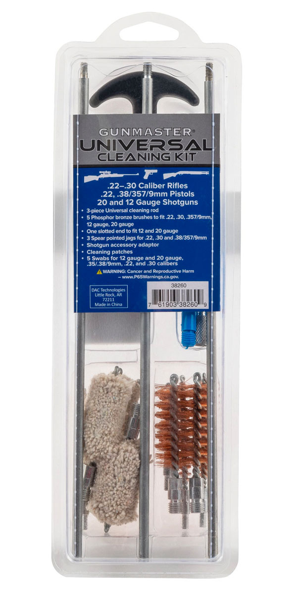 DAC GunMaster Slimline Universal Multi-Caliber Cleaning Kit, 19 Pieces - 38260 - Dac