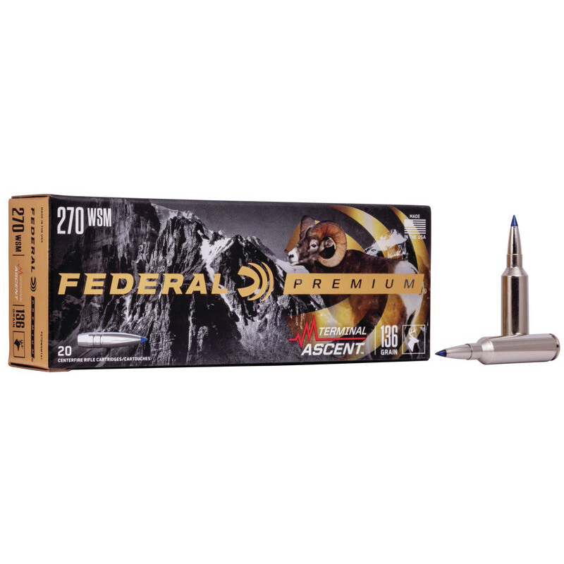 Federal 136 gr Terminal Ascent .270 WSM Ammo, 20/pack - P270WSMTA1 - Federal